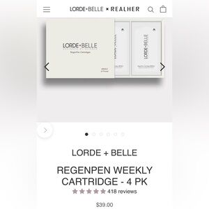 Lorde + Belle RegenPen Weekly Cartridges - Cream
